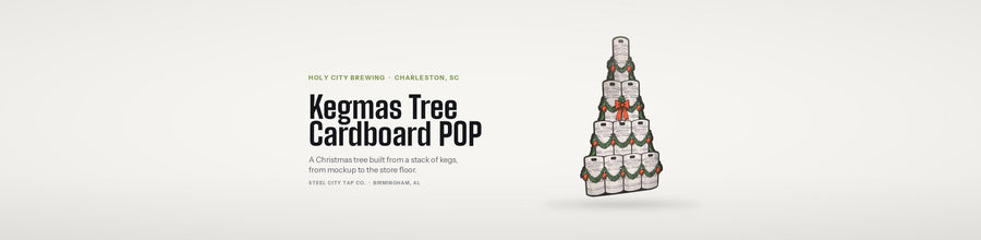 Custom Cardboard POP Displays: How Holy City Brewing's Kegmas Tree Went From Mockup to Store Floor