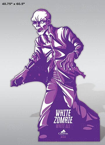 Custom indoor point of purchase jumbo standout that looks like a zombie