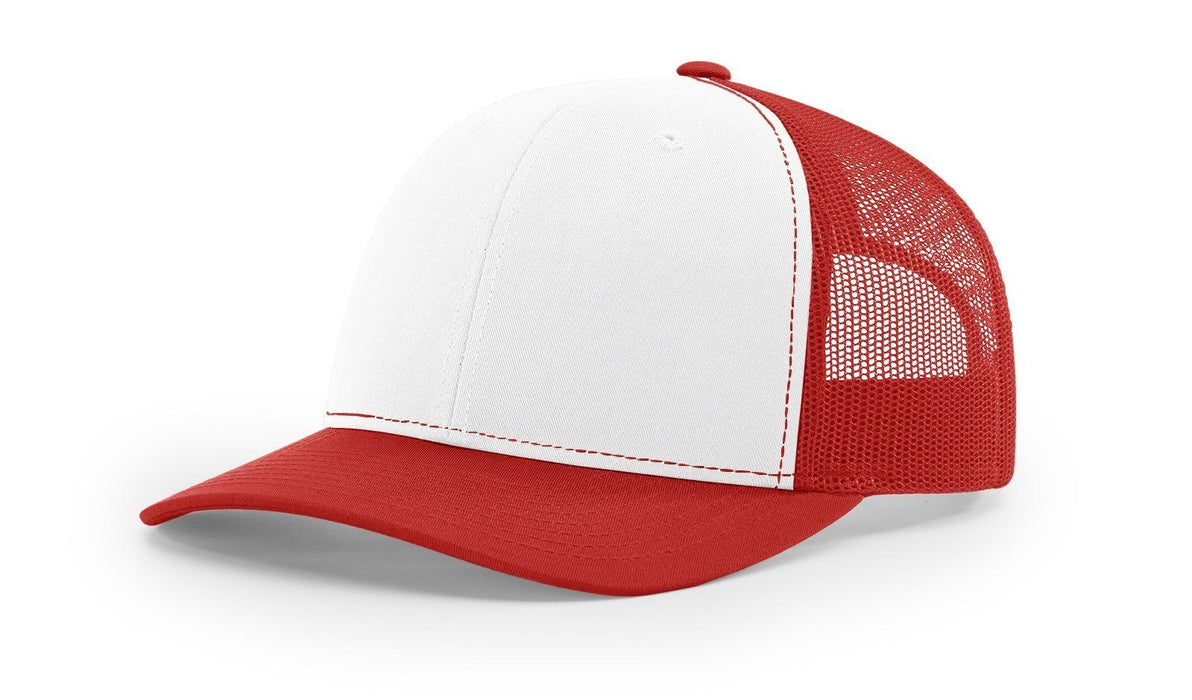 Richardson 112 Trucker Hat with Custom Embroidery HATS prestoembroidery ALTERNATE: WHITE/RED