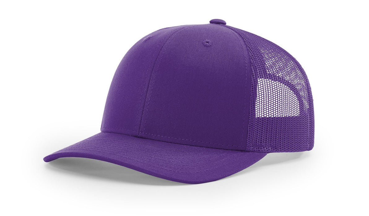 Richardson 112 Trucker Hat with Custom Embroidery HATS prestoembroidery SOLDI: PURPLE