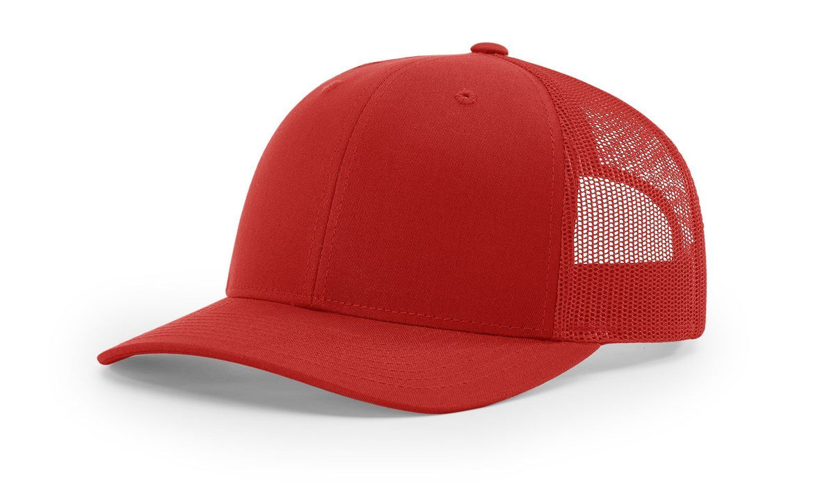 Richardson 112 Trucker Hat with Custom Embroidery HATS prestoembroidery SOLID: RED