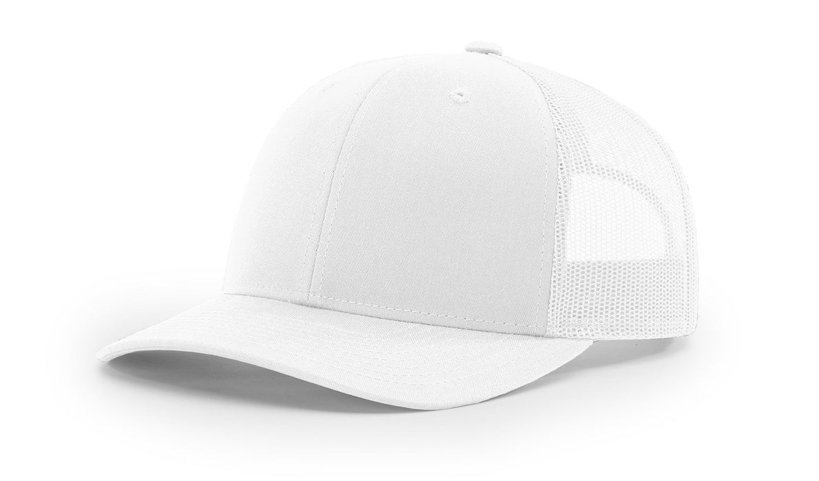 Richardson 112 Trucker Hat with Custom Embroidery HATS prestoembroidery SOLID: WHITE
