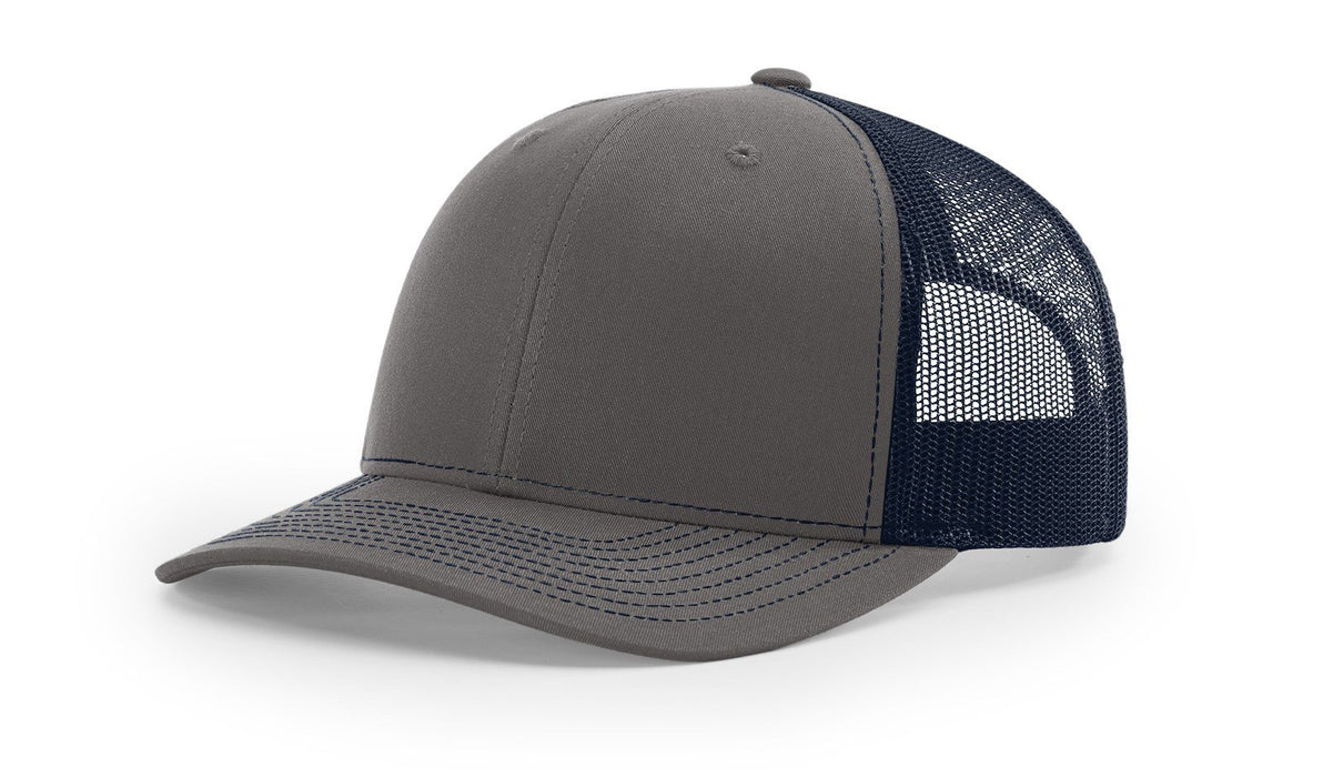 Richardson 112 Trucker Hat with Custom Embroidery HATS prestoembroidery SPLIT: CHARCOAL/NAVY