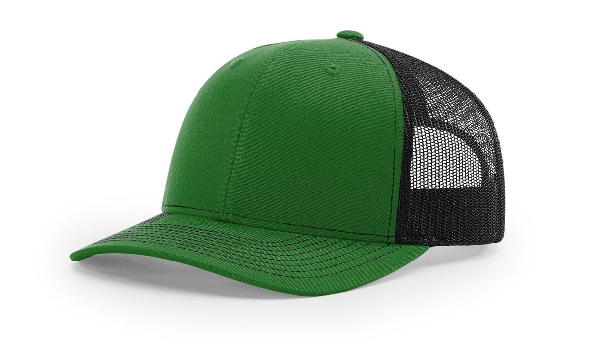 Richardson 112 Trucker Hat with Custom Embroidery HATS prestoembroidery SPLIT: KELLY/BLACK