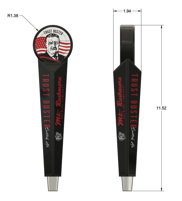 trust buster tap handle for Mt. Rushmore brewing copany