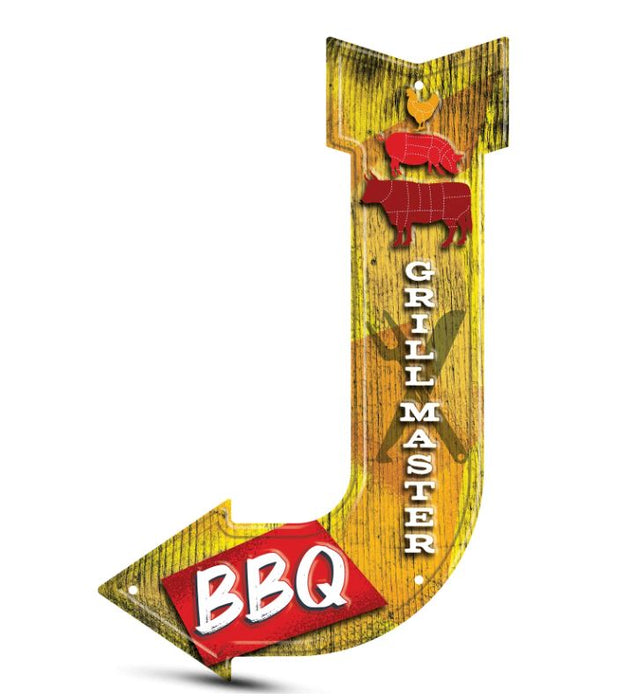 Tin-Tacker Aluminum Embossed J Arrow Sign 11.30 x 17.80 Steel City Tap