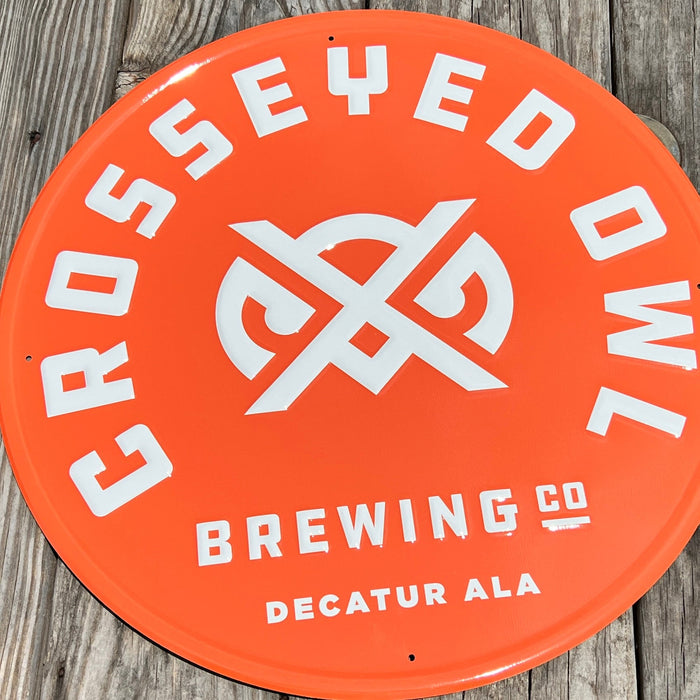 Cross Eyed Owl Brwing Co Tin Tacker aluminum sign