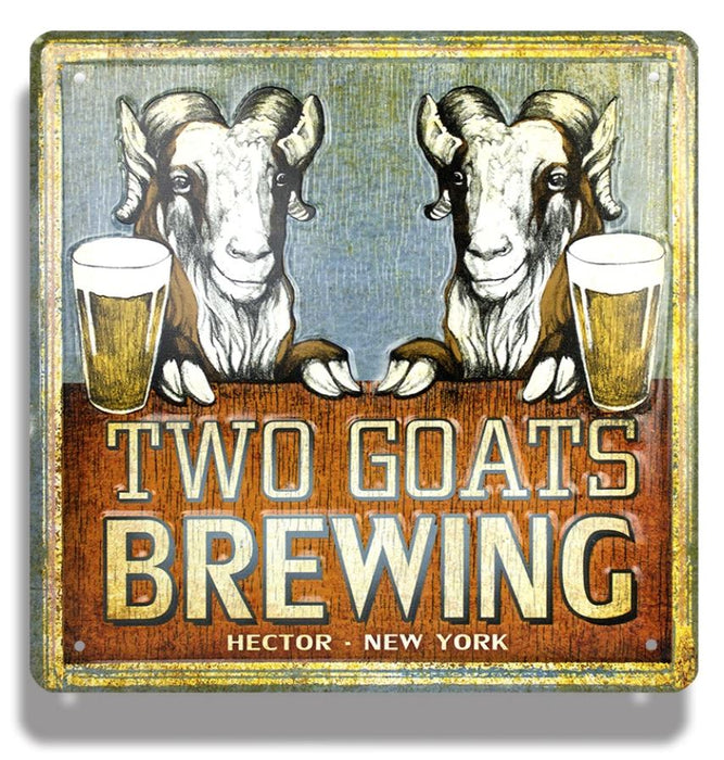 Tin Tackers - Embossed Aluminum Large Xing Signs (Four-Color Process) Steel City Tap