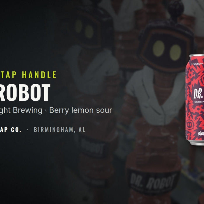 Dr. Robot custom tap handle banner for Monday Night Brewing by Steel City Tap Co.