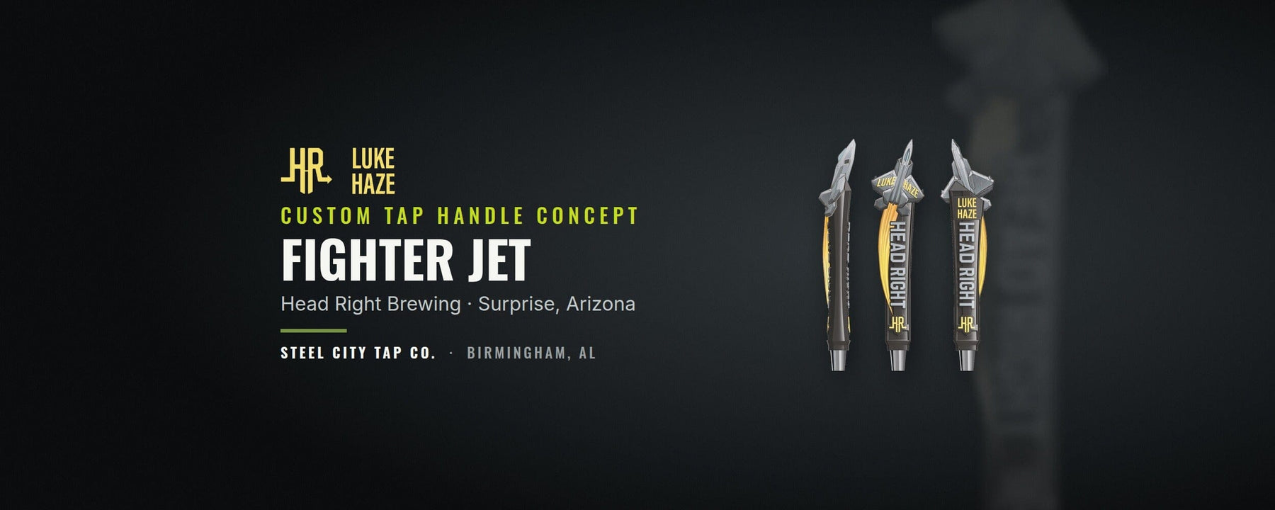 Fighter Jet Tap Handle Concept: Inside the Design for Head Right Brewing's Luke Haze