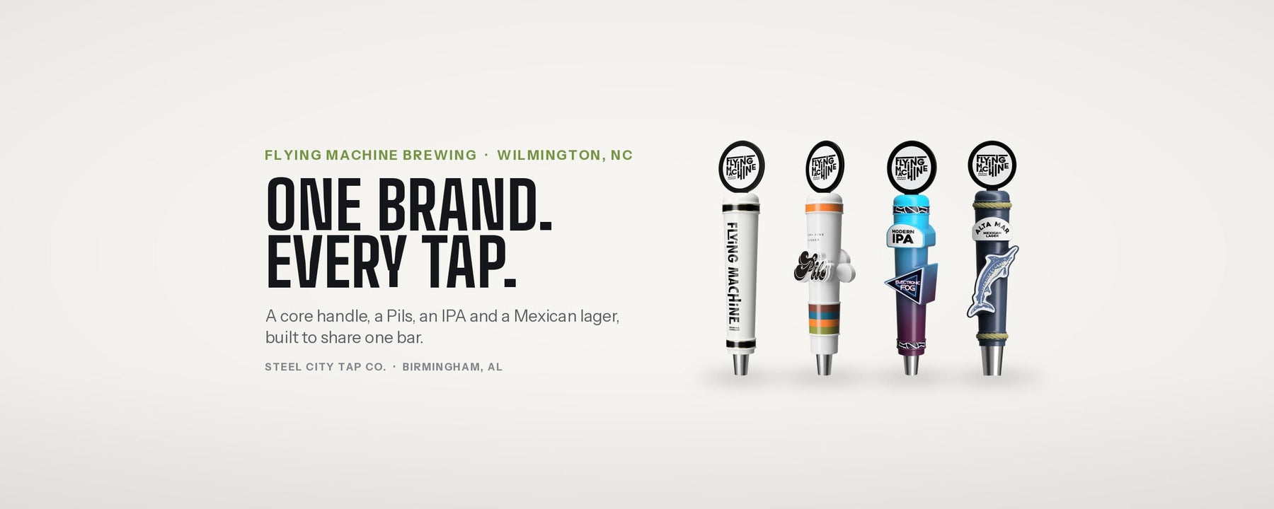 Flying Machine Tap Handles: How a Wilmington Brewery Built One Brand Across Every Tap