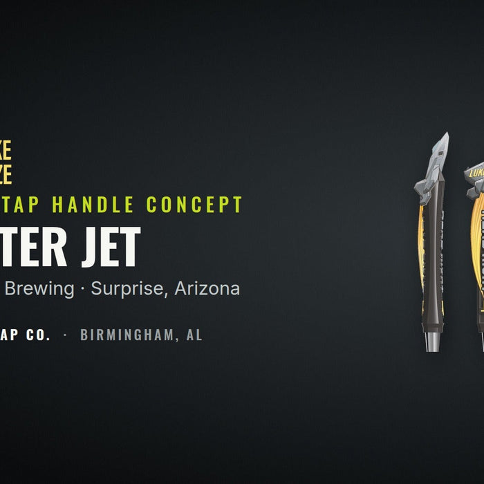 Fighter jet tap handle concept banner for Head Right Brewing Luke Haze by Steel City Tap Co.