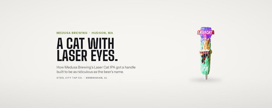 Laser Cat Tap Handle: How Medusa Brewing's Double IPA Got a Cat With Laser Eyes