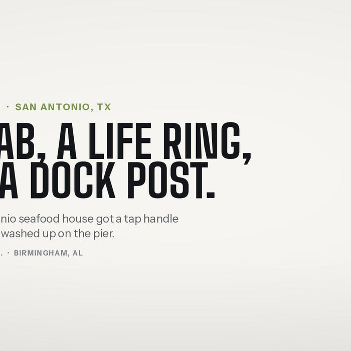 Smashin Crab Tap Handle: How a San Antonio Seafood House Got a Dock Post With a Crab on Top