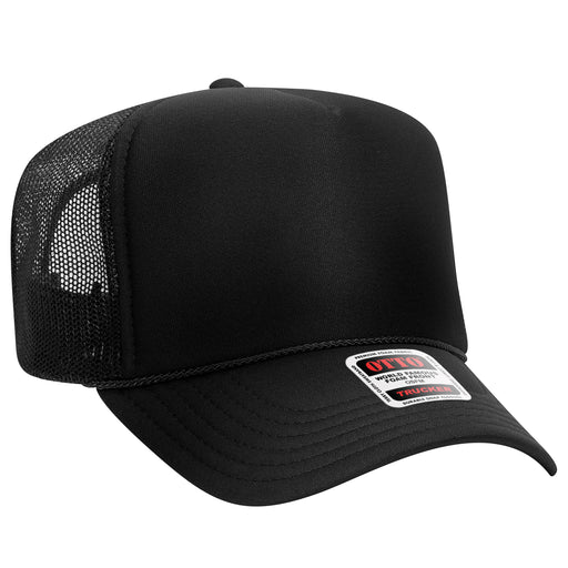 OTTO 39-165 custom embroidered trucker hat, Black
