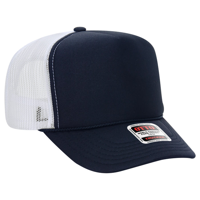 OTTO 39-165 custom embroidered trucker hat, Navy / White Mesh