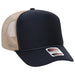 OTTO 39-165 custom embroidered trucker hat, Navy / Khaki Mesh