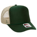 OTTO 39-165 custom embroidered trucker hat, Dark Green / Khaki Mesh