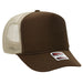 OTTO 39-165 custom embroidered trucker hat, Brown / Khaki Mesh