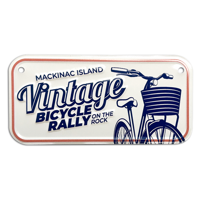 Custom Bicycle Plate 2" x 5.25", Embossed Aluminum tin tacker, full color, Steel City Tap Co.