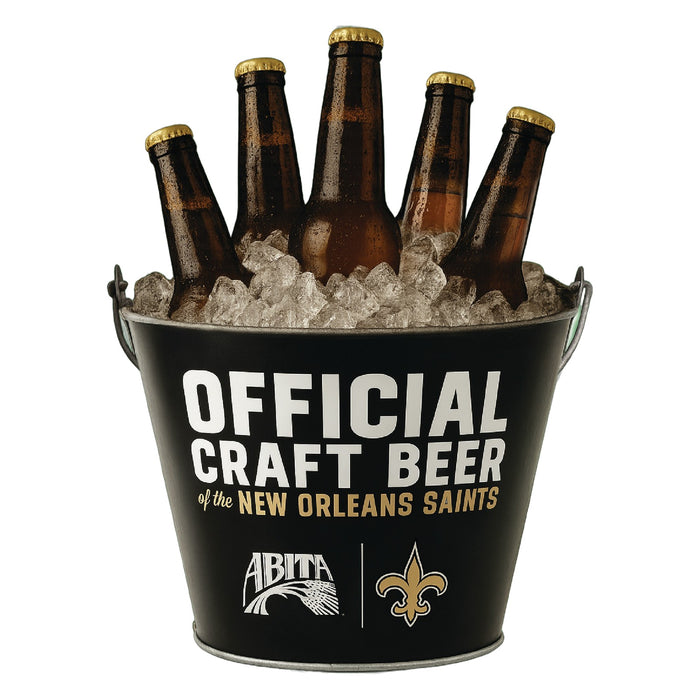 Custom black beer bucket with bottles on ice, full color print for Abita Brewing, Steel City Tap Co.