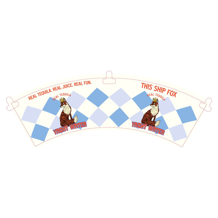 Custom beer bucket full wrap artwork proof, blue argyle design for Yacht Water, Steel City Tap Co.