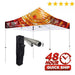 Premium 50mm Aluminum 10' Tent Kit (Full-Bleed Dye Sublimation) 17‘’ Valance Pop-Up Tent Steel City Tap 
