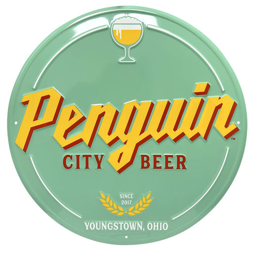 Tin Tackers - 18" Circle Signs - Embossed Aluminum (Four-Color Process) Steel City Tap 