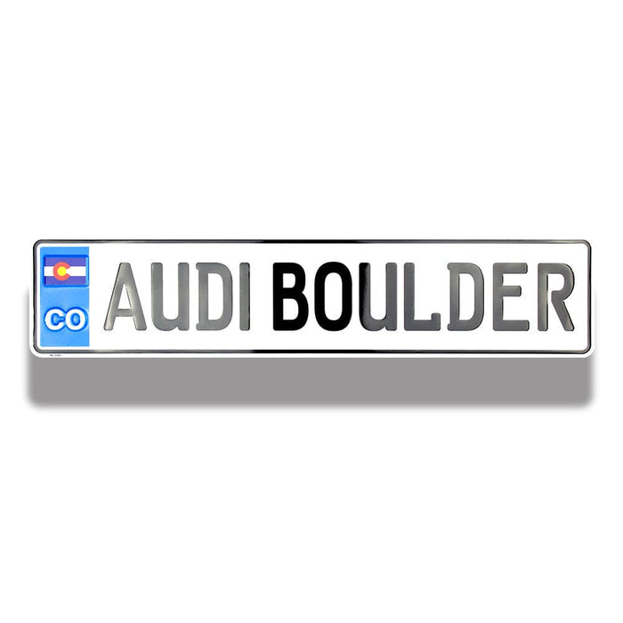 Tin Tackers - European License Plate 4" x 20", Embossed Aluminum Tin Tacker Steel City Tap Co. 