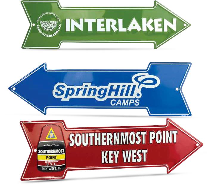 Aluminum Embossed Directional Arrow Signs No. 5012-JAS 11.30” x 17.80” Custom Product Steel City Tap 