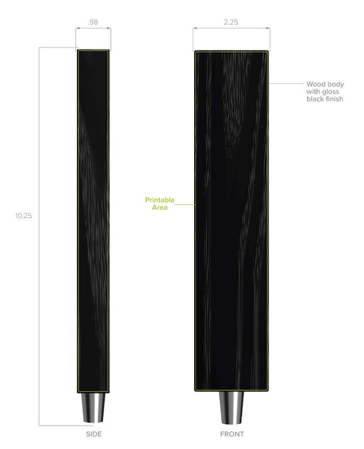 Copy of Wooden tap handle rectangle black Tap Handles Steel City Tap 