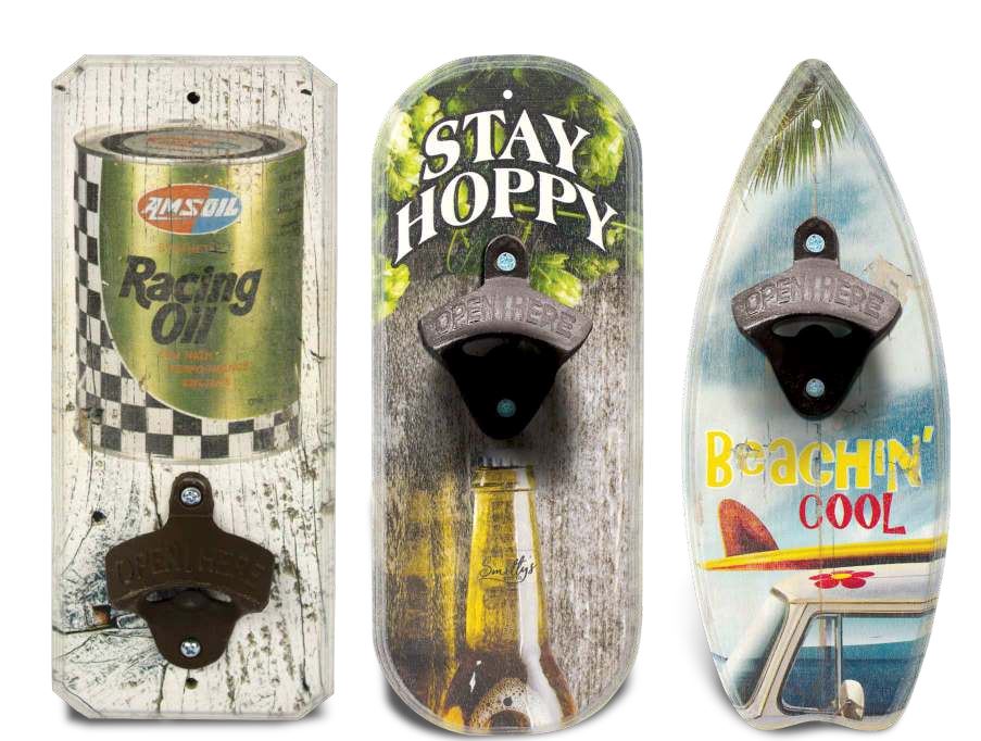 Custom Bottle Openers W0410 4"x10" Wood Base Custom Product Steel City Tap 