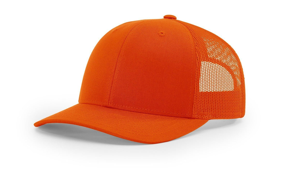 Richardson 112 Trucker Hat with Custom Embroidery HATS prestoembroidery SOLID: ORANGE 