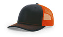 Richardson 112 Trucker Hat with Custom Embroidery HATS prestoembroidery SPLIT: NAVY/NEON ORANGE 