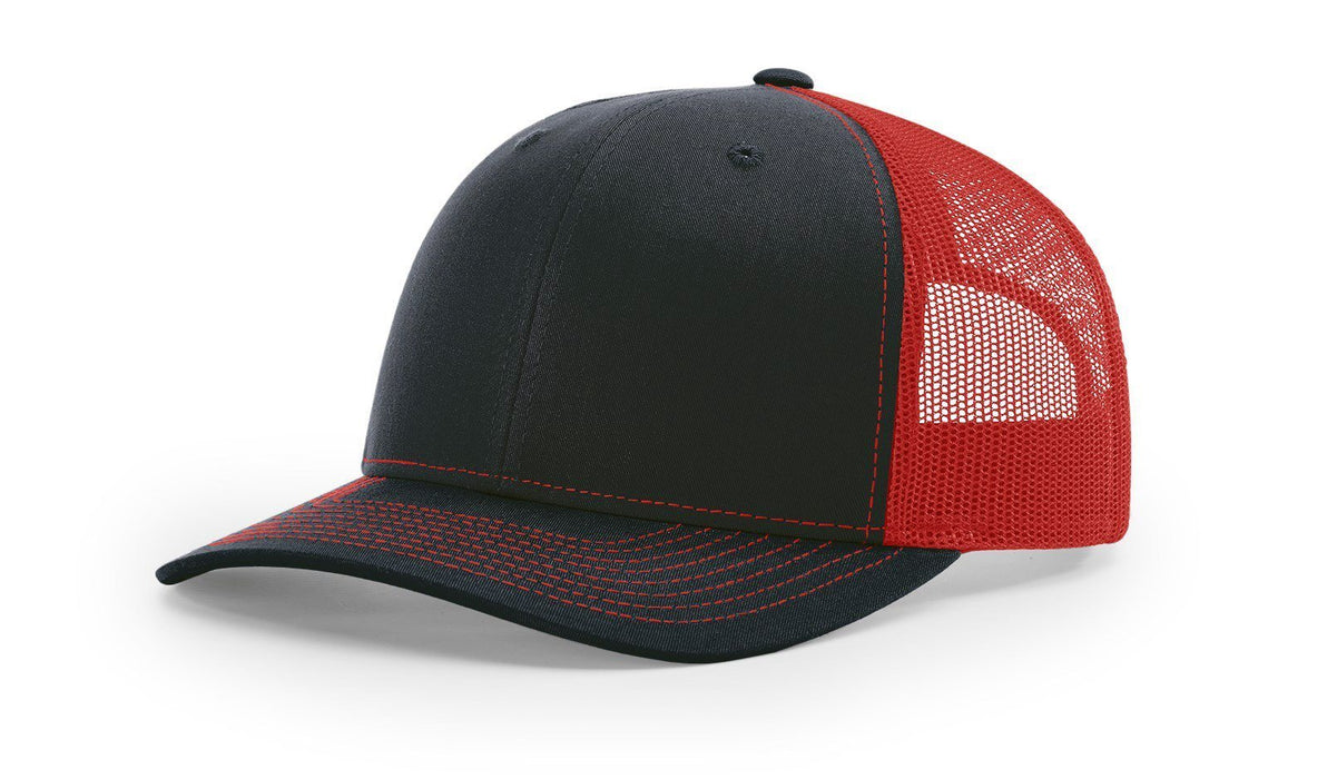 Richardson 112 Trucker Hat with Custom Embroidery HATS prestoembroidery SPLIT: NAVY/RED 