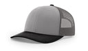 Richardson 112 Trucker Hat with Custom Embroidery HATS prestoembroidery TRI-COLOR: GREY/CHARCOAL/BLACK 