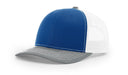 Richardson 112 Trucker Hat with Custom Embroidery HATS prestoembroidery TRI-COLOR: ROYAL/WHITE/HEATHER GREY 