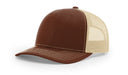 Richardson 112 Trucker Hat with Embroidered Patch HATS prestoembroidery SPLIT: BROWN/KHAKI 