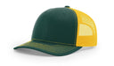 Richardson 112 Trucker Hat with Embroidered Patch HATS prestoembroidery SPLIT: DARK GREEN/GOLD 