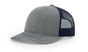 Richardson 112 Trucker Hat with Embroidered Patch HATS prestoembroidery SPLIT: HEATHER GREY/NAVY 