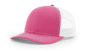Richardson 112 Trucker Hat with Embroidered Patch HATS prestoembroidery SPLIT: HOT PINK/WHITE 