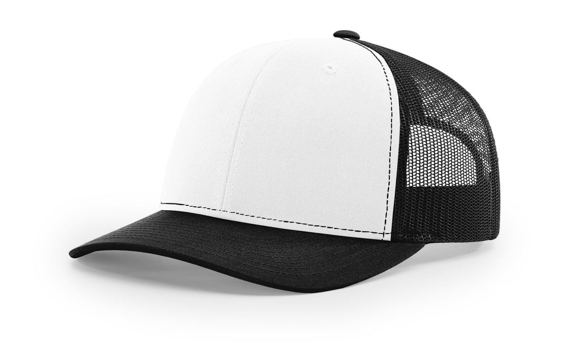 Richardson 112 Trucker Hat with Leather Patch HATS prestoembroidery ALTERNATE: WHITE/NAVY 