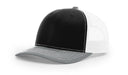 Richardson 112 Trucker Hat with Leather Patch HATS prestoembroidery BLACK WHITE GREY BILL 