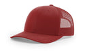 Richardson 112 Trucker Hat with Leather Patch HATS prestoembroidery SOLID: CARDINAL 