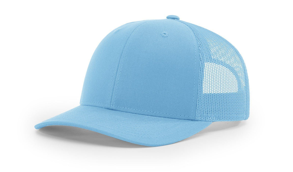 Richardson 112 Trucker Hat with Leather Patch HATS prestoembroidery SOLID: COLUMBIA BLUE 
