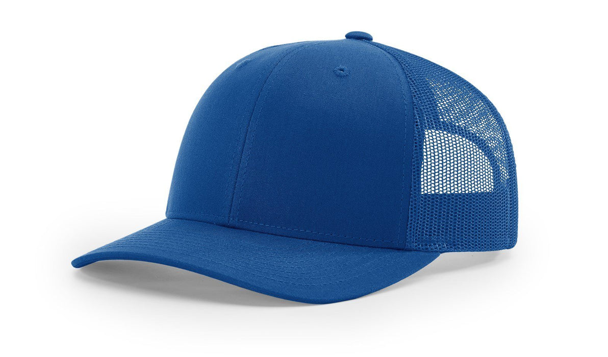 Richardson 112 Trucker Hat with Leather Patch HATS prestoembroidery SOLID: ROYAL 