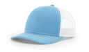 Richardson 112 Trucker Hat with Leather Patch HATS prestoembroidery SPLIT: COLUMBIA BLUE/WHITE 