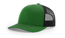 Richardson 112 Trucker Hat with Leather Patch HATS prestoembroidery SPLIT: KELLY/BLACK 